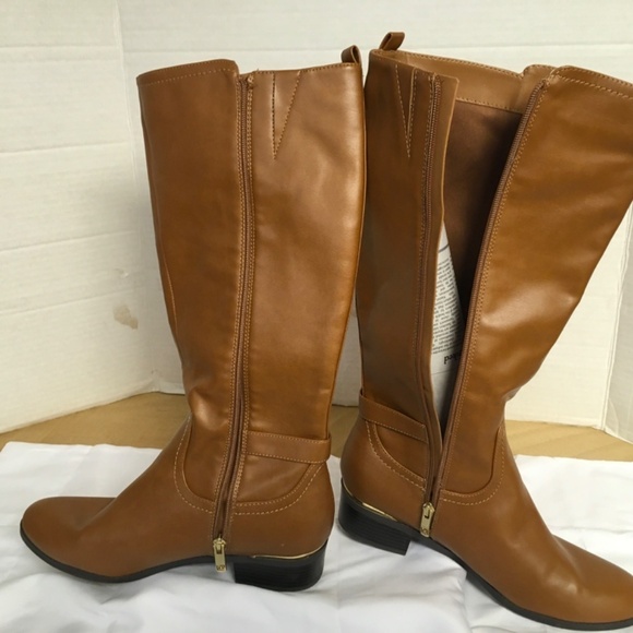Liz Claiborne women’s boots SZ 11M caramel brown knee high classic faux … - Picture 8 of 12